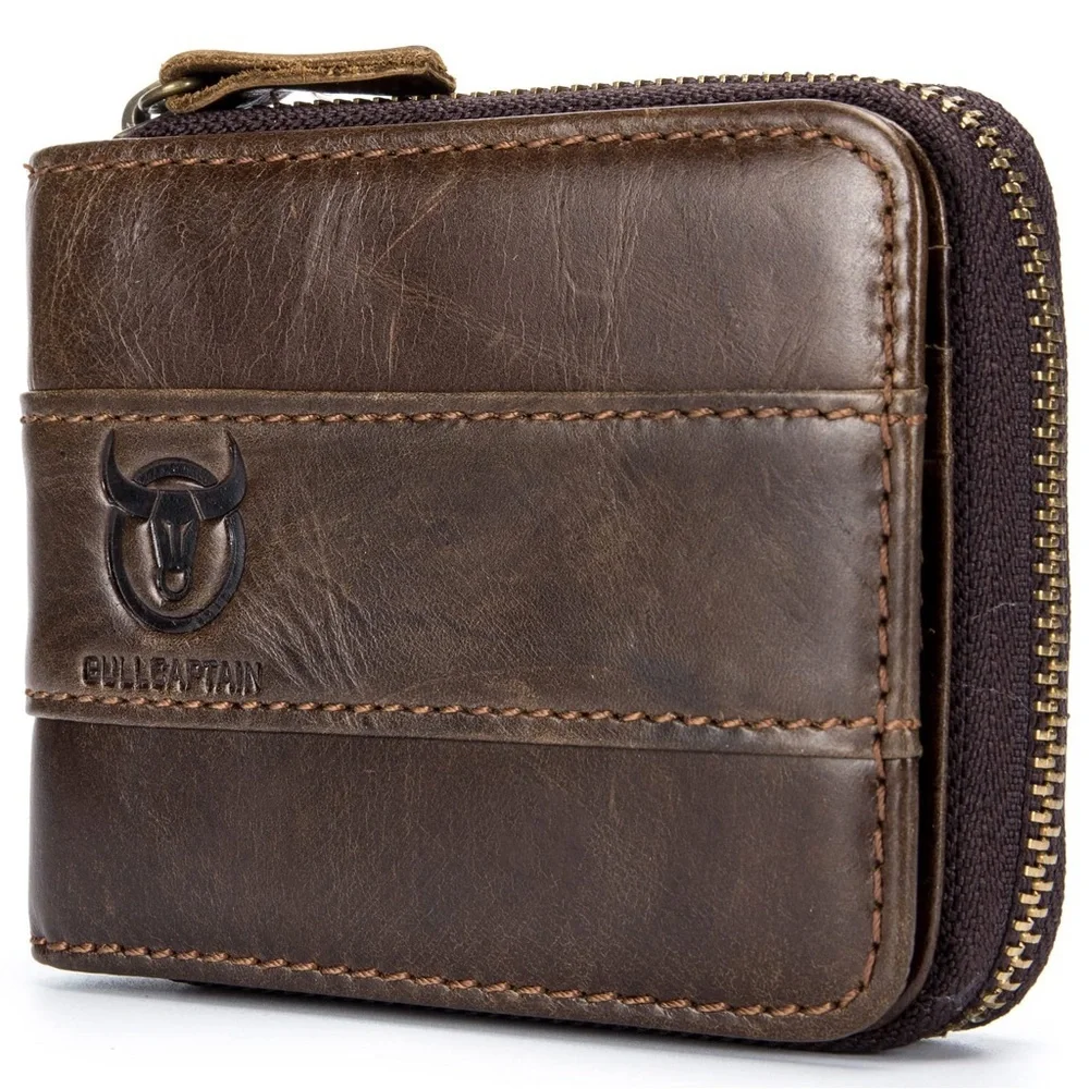Bullcaptain Genuine Leather Wallet for‎ Men Large Capacity ID Window Card Case